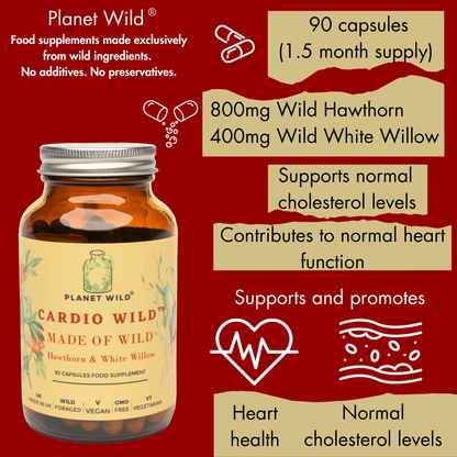 "Cardio Wild™| Wild Hawthorn and Willow Bark Formula for Optimal Heart Health & Blood Sugar Balance"